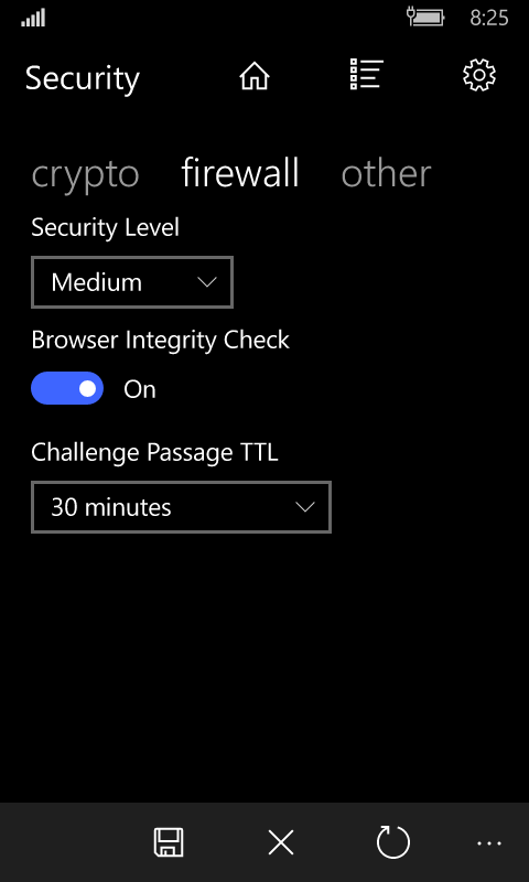 Metroflare Security Page Screenshot 1
